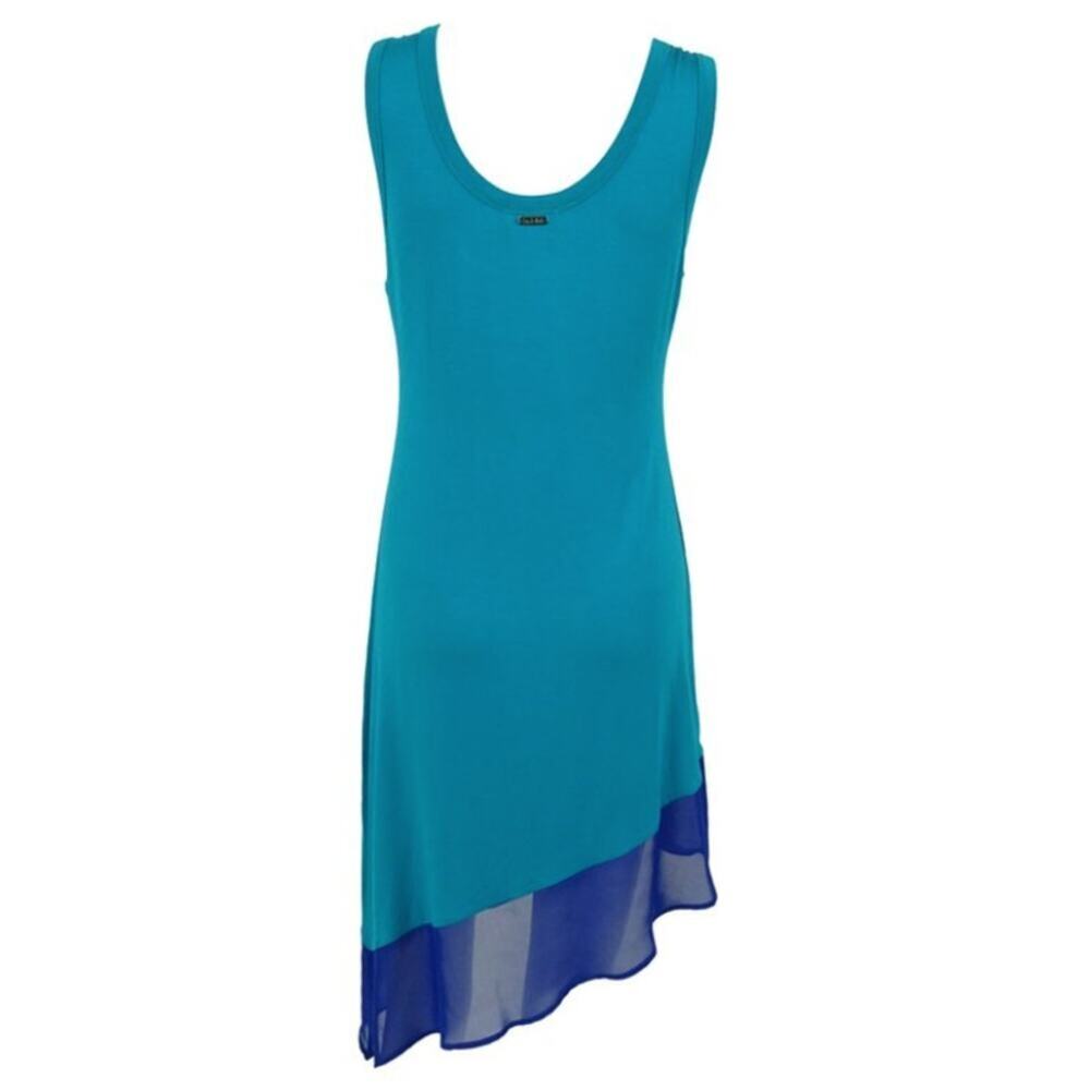 Calvin Klein Asymmetrical coverup turquoise M
